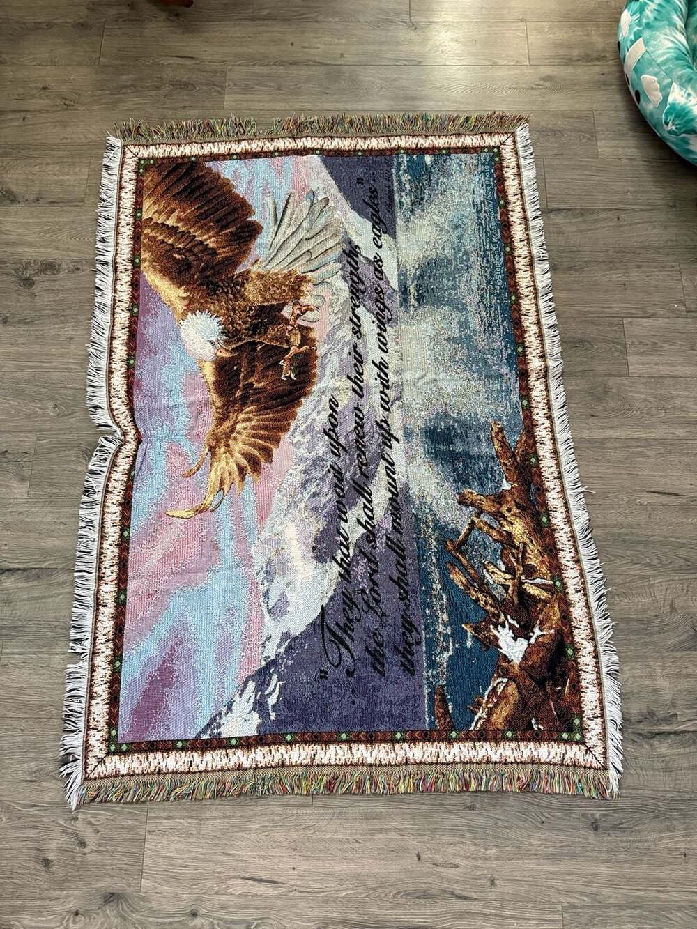 Goodwin Weavers Isaiah 40:31 Eagle Tapestry Throw Blanket 50x60
